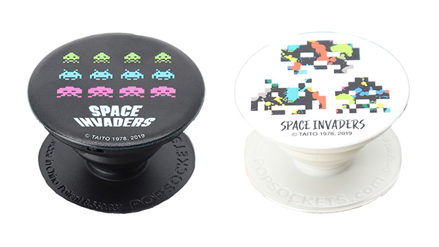 ポップソケッツ・グリップ スペースインベーダーデザイン ブラック&ホワイト